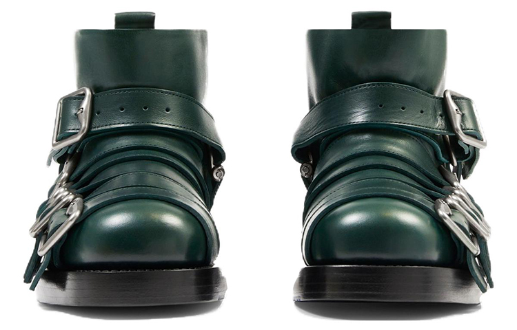 Lookbook (Women) Burberry Leather Round-Toe Ankle Boot 'Green' 80773771