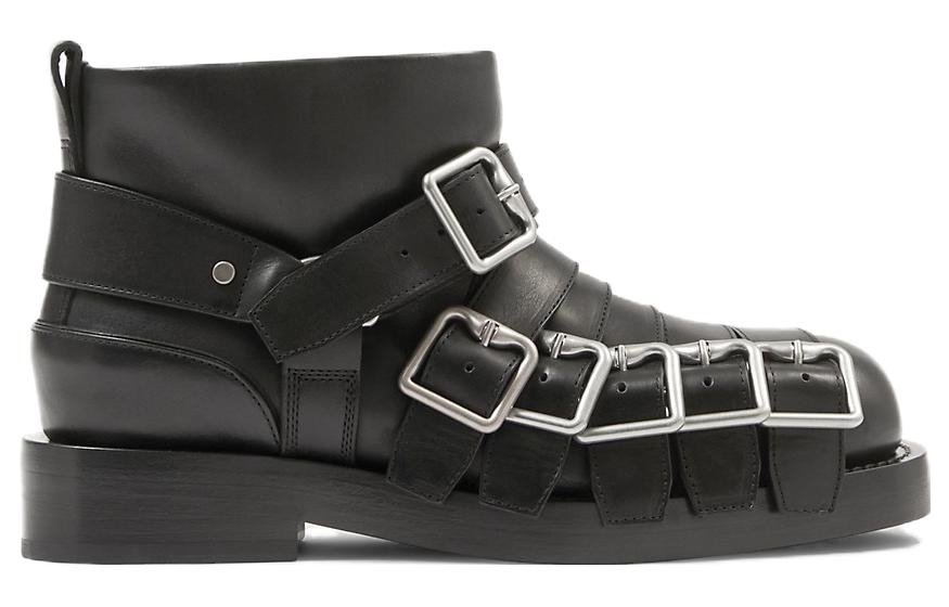 (W) Burberry Leather Round-Toe Slip-On Boots 'Black' 圖 2