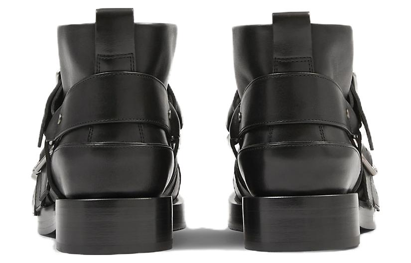 (W) Burberry Leather Round-Toe Slip-On Boots 'Black' 圖 3