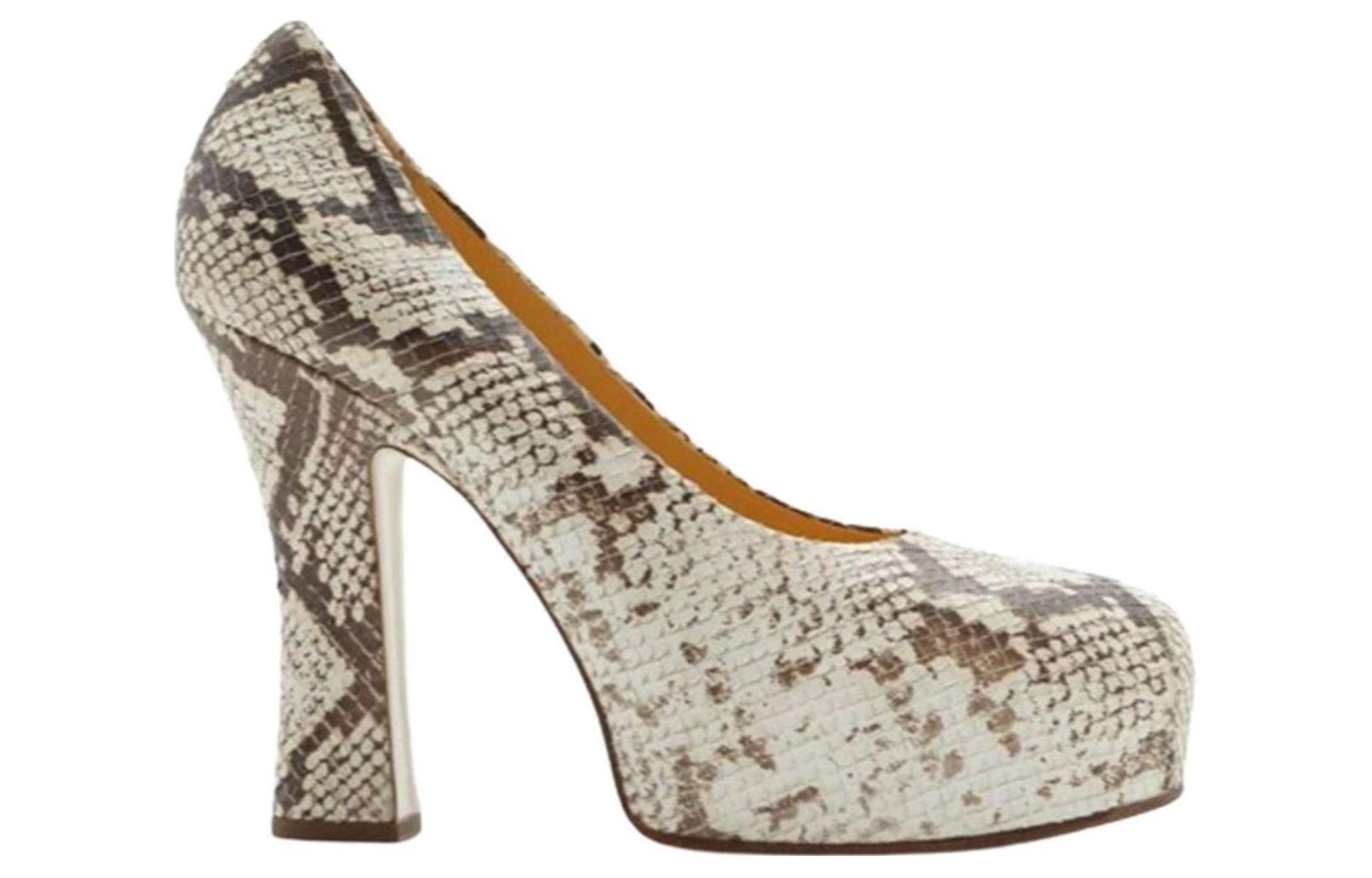 (W) Burberry Leather Round Toe Chunky Heel 'Black' 圖 2