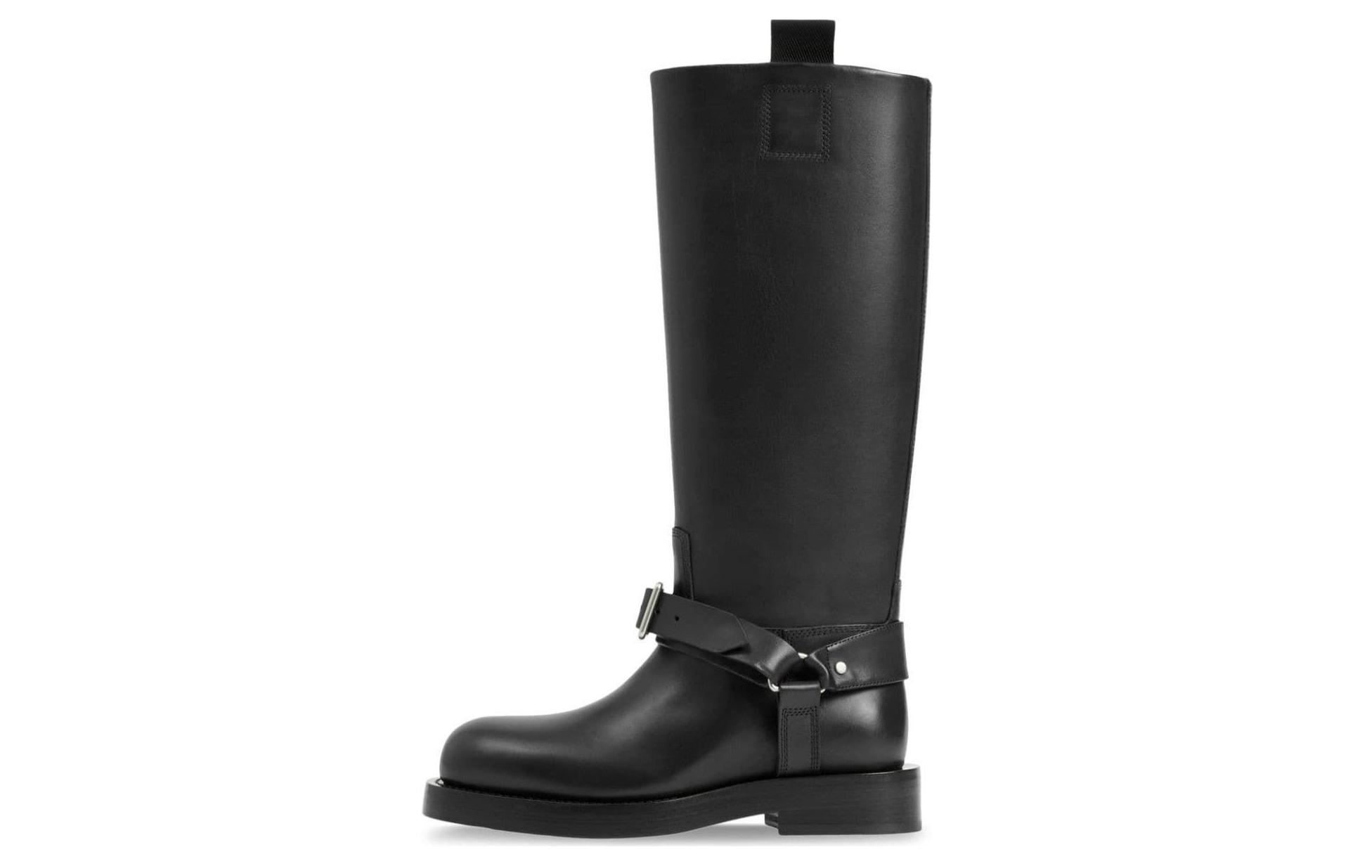 (Women) Burberry Leather Saddle Tall Boot 'Black' 8075379