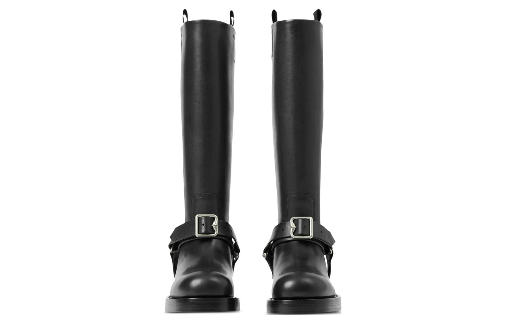 Lookbook (W) Botte Haute en Cuir Burberry Saddle ''Noir'' 8075379