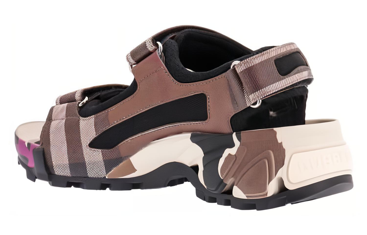 (W) Burberry Leather Sandal 'Brown Casual' 圖 4