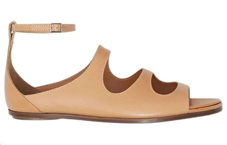 (W) Burberry Leather Sandals 'Light Chestnut Cut-Out Detail' 圖 2