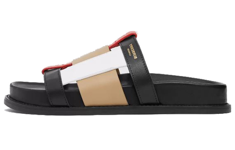 (W) Burberry Leather Slide 'Colorblock Black'