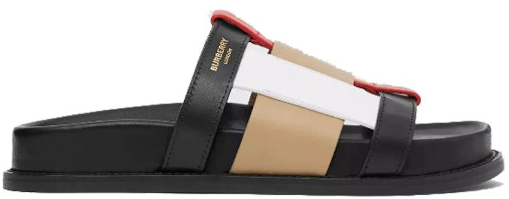 Burberry 巴寶麗 拼色皮革拖鞋 黑色 女款 Order Burberry 巴寶麗 拼色皮革拖鞋 黑色 女款