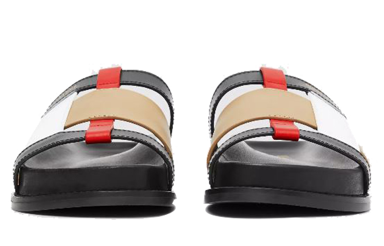 (W) Burberry Leather Slide 'Colorblock Black' 圖 3