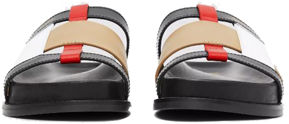 Burberry 巴寶麗 拼色皮革拖鞋 黑色 女款 Lookbook Burberry 巴寶麗 拼色皮革拖鞋 黑色 女款