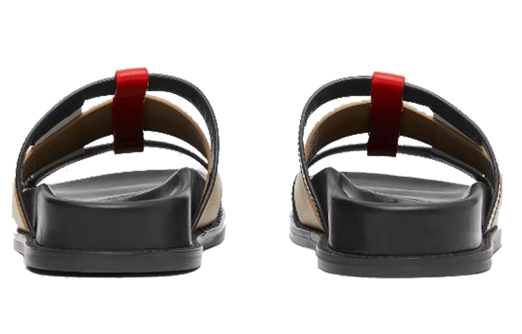 (W) Burberry Leather Slide 'Colorblock Black' 圖 4