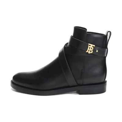 (W) Burberry Leather Slip-On Boot 'Black Fashion'