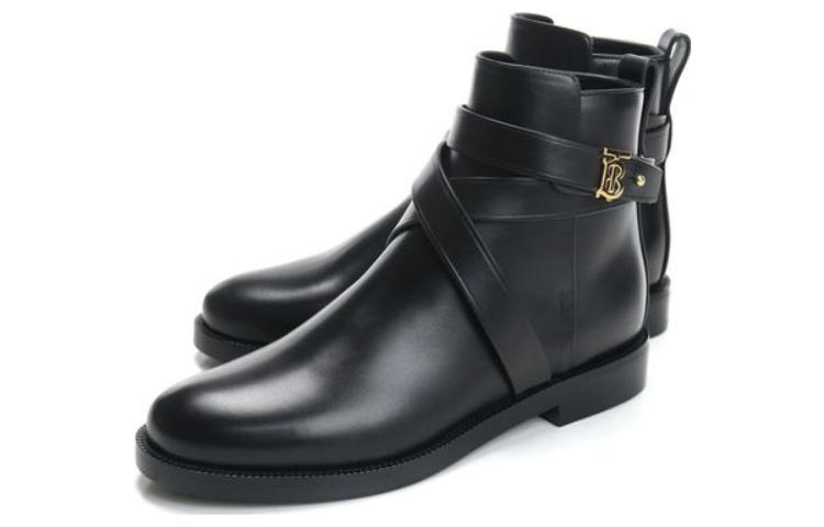 Order (W) Burberry Leren Slip-On Laars ''Zwart Fashion'' 80423701