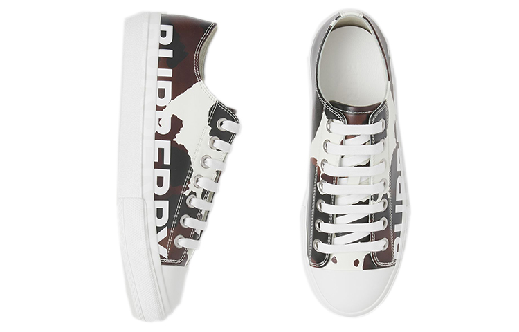 (W) Burberry Leather Sneaker 'Dark Mocha Camo Print' 圖 4