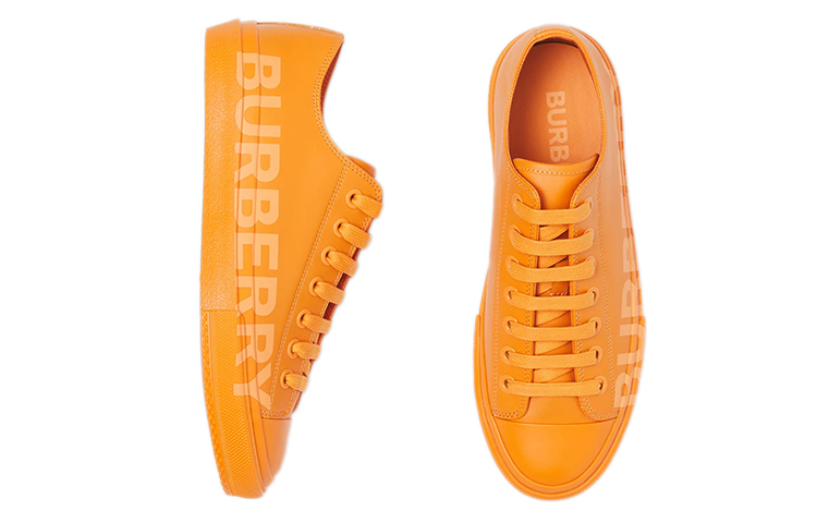 (W) Burberry Leather Sneaker 'Logo Print Deep Orange'