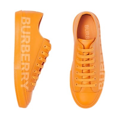 (W) Burberry Leather Sneaker 'Logo Print Deep Orange'