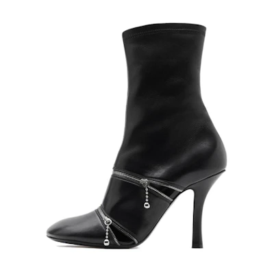 (W) Burberry Leather Square Toe Boots 'Black CMFT'