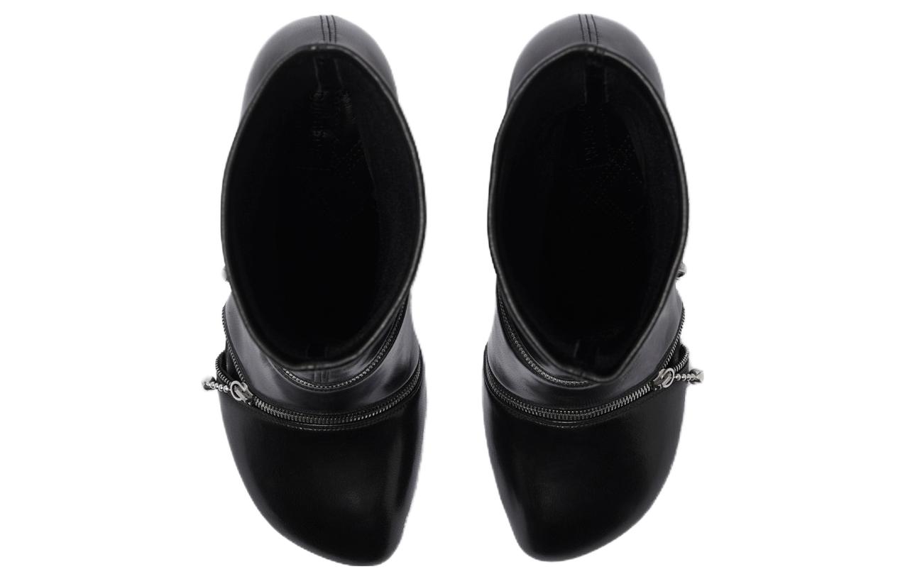 (W) Burberry Leather Square Toe Boots 'Black CMFT' 圖 2