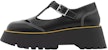 (W) Burberry Kulit Tenunan Gesper Platform 'Hitam' 80581401