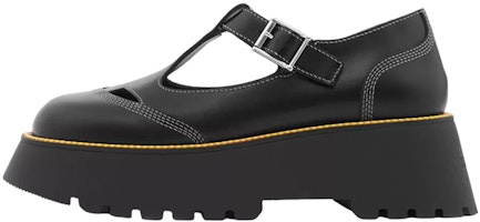 (Women) Burberry Leather Woven Buckle Platform 'Black' 80581401 (Women) Burberry Leather Woven Buckle Platform 'Black' 80581401