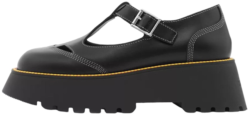 (Women) Burberry Leather Woven Buckle Platform 'Black' 80581401 Buy (Women) Burberry Leather Woven Buckle Platform 'Black' 80581401
