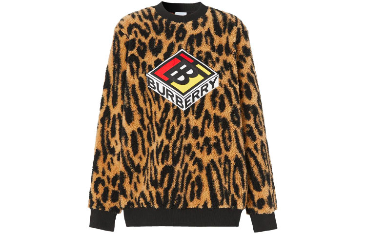 (Women) Burberry Leopard Print Logo Pullover Sweatshirt 80244931