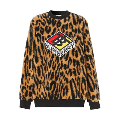 (Women) Burberry Leopard Print Logo Pullover Sweatshirt 80244931