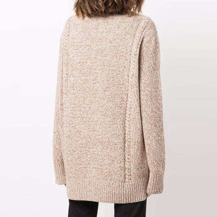 (Women) Burberry Letter Print Cable Knit Pullover Wool Sweater Brown. 80424321 圖 4