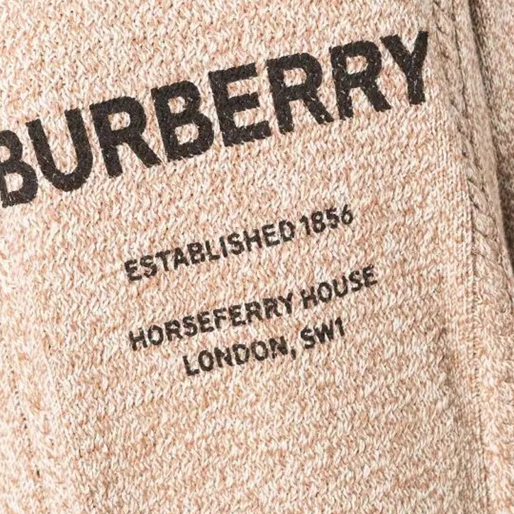 (Women) Burberry Letter Print Cable Knit Pullover Wool Sweater Brown. 80424321 圖 7