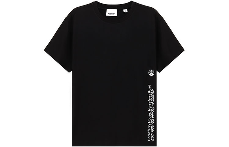 (Women) Burberry Letter Print Cotton Loose Fit T-Shirt in Black 80372911