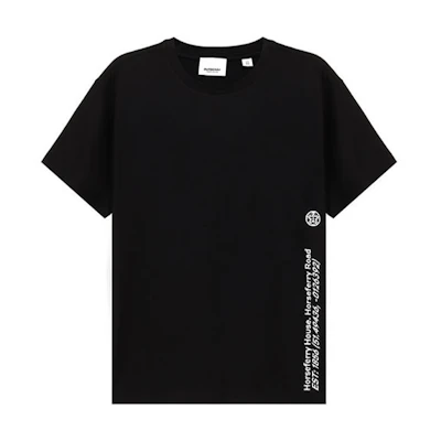 (Women) Burberry Letter Print Cotton Loose Fit T-Shirt in Black 80372911