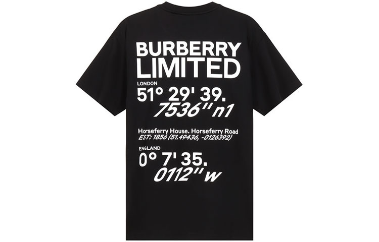 (Women) Burberry Letter Print Cotton Loose Fit T-Shirt in Black 80372911 圖 3