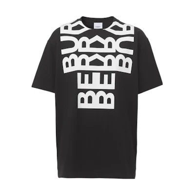 (Women) Burberry Letter Print Crewneck Oversized T-Shirt SS22 Black 80522101