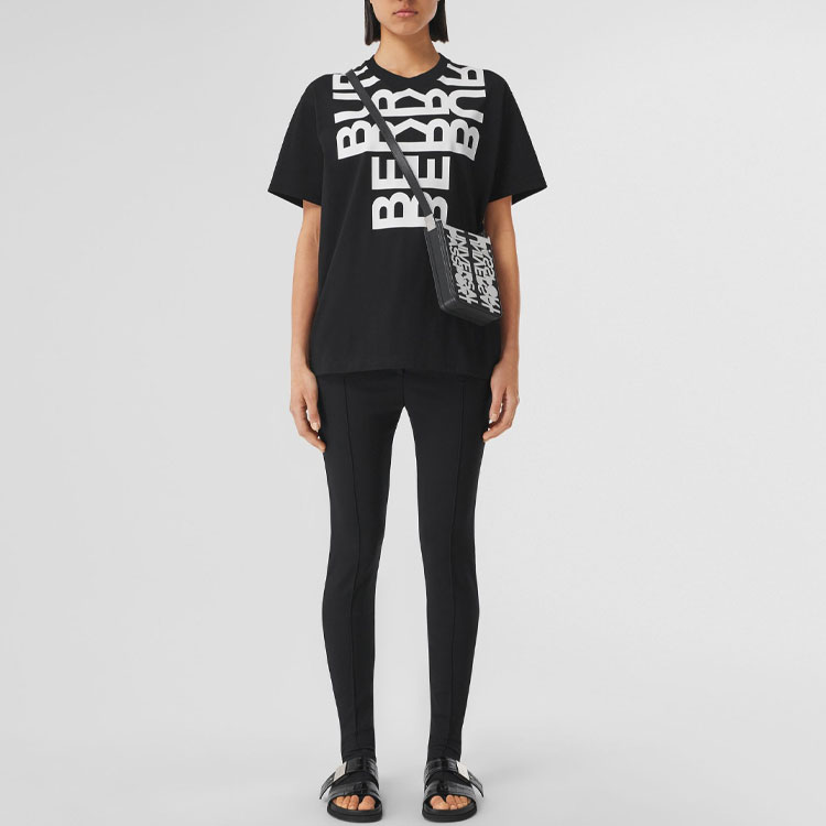 (Women) Burberry Letter Print Crewneck Oversized T-Shirt SS22  Black 80522101 圖 3