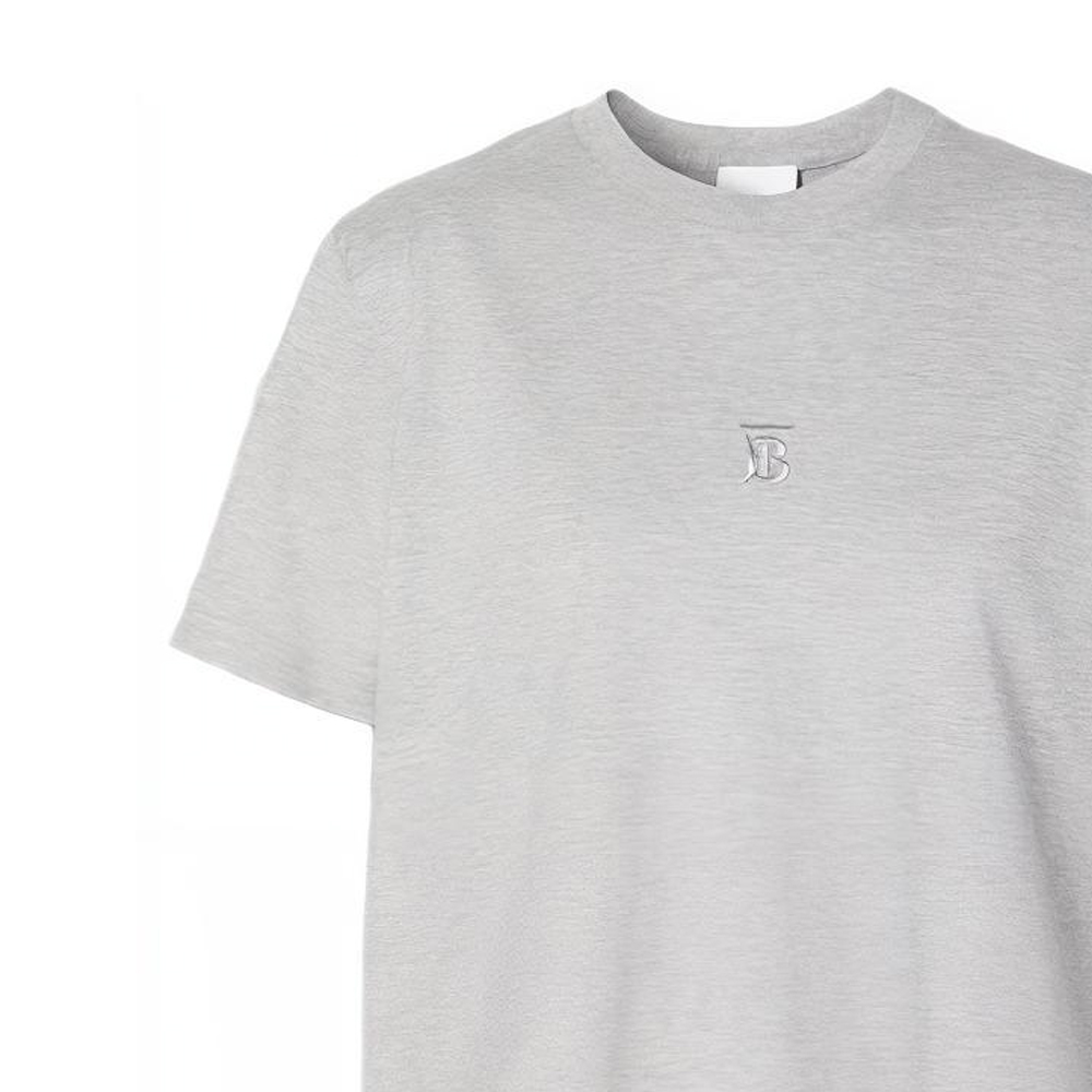(Women) Burberry Light Ash Gray Letter Embroidered Logo T-shirt 80291411 圖 7