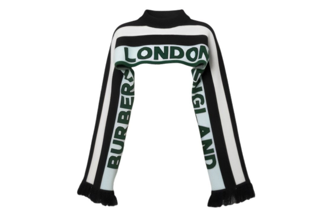 Order (Women) Burberry Light Blue Logo Jacquard Cashmere Cape Shawl. 80256241