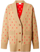 Order (W) Burberry 淺棕色V領TB標誌提花羊絨毛衣 80210321