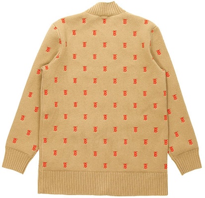 (W) Burberry 淺棕色V領TB標誌提花羊絨毛衣 80210321 Lookbook (W) Burberry 淺棕色V領TB標誌提花羊絨毛衣 80210321