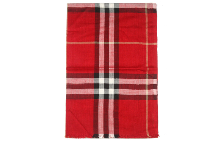 (Women) Burberry Lightweight Wool-Silk Blend Check Scarf 3954620 圖 3