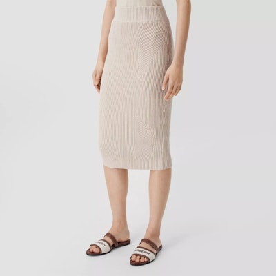 (Women) Burberry Linen-Blend Ribbed Knit Pencil Skirt. 80413301 Details for (Women) Burberry Linen-Blend Ribbed Knit Pencil Skirt. 80413301
