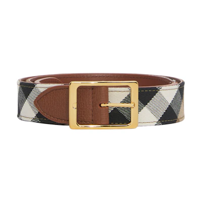 (Women) Burberry Logo Leather Belt Brown 3CM Wide 80499081