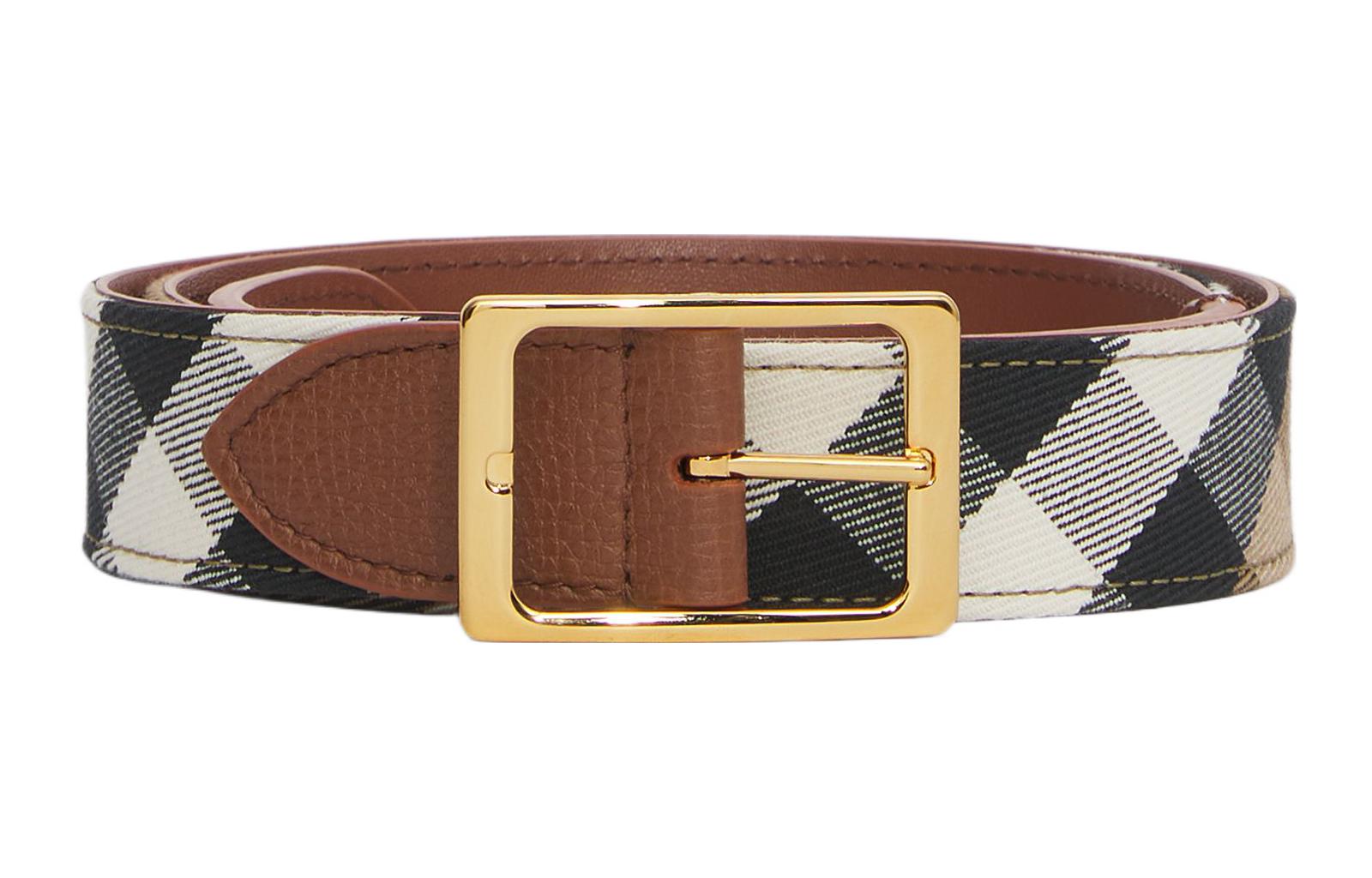 Order (Women) Burberry Logo  Leather Belt Brown 3CM Wide 80499081