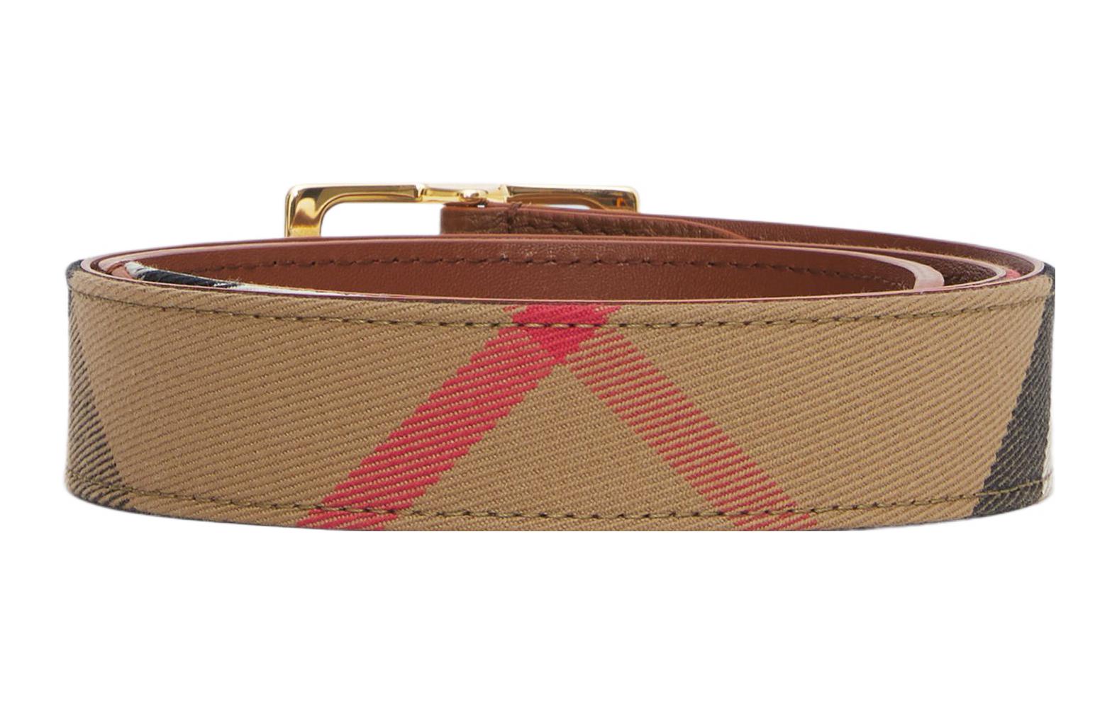 Shop (Women) Burberry Logo  Leather Belt Brown 3CM Wide 80499081