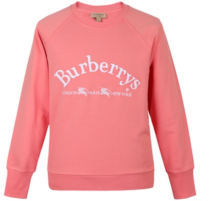 (Women) Burberry Logo Cotton Pullover Sweatshirt Watermelon Red 80029221 Buy (Women) Burberry Logo Cotton Pullover Sweatshirt Watermelon Red 80029221