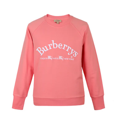 (Women) Burberry Logo Cotton Pullover Sweatshirt Watermelon Red 80029221