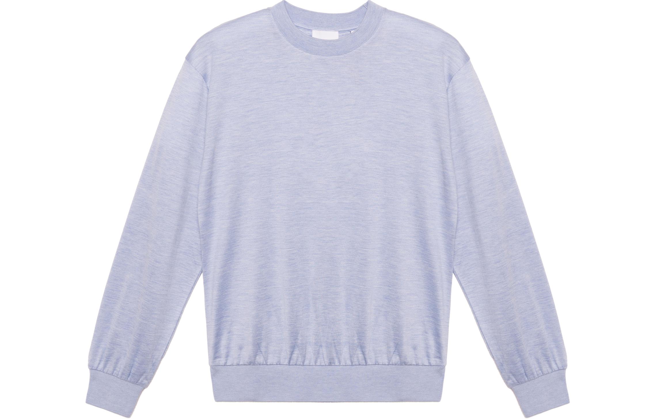 (Women) Burberry Logo Crew Neck Long Sleeve Knit Sweater Light Blue. 80449591