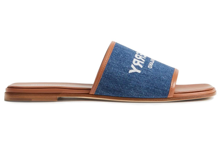 Order (W) 버버리 로고 데님 슬라이드 (블루) 80707521