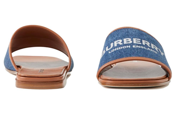 Shop (W) 버버리 로고 데님 슬라이드 (블루) 80707521
