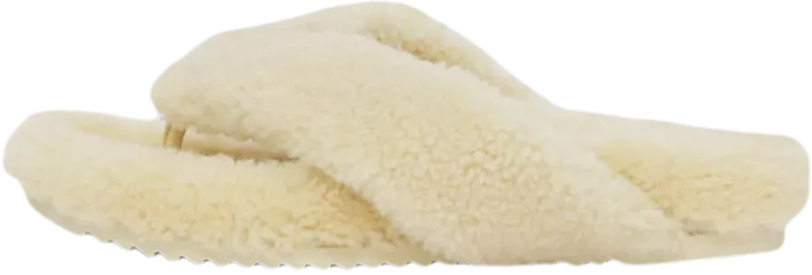 (Women) Burberry Logo Detail Shearling Slippers 'Vanilla' 80525841 Buy (Women) Burberry Logo Detail Shearling Slippers 'Vanilla' 80525841