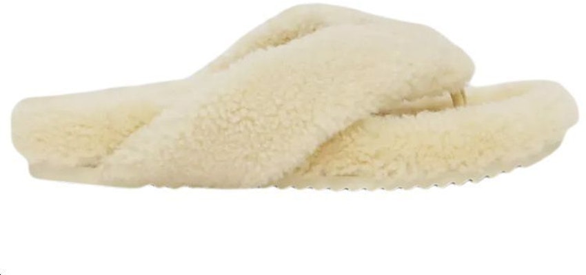 (Women) Burberry Logo Detail Shearling Slippers 'Vanilla' 80525841 Order (Women) Burberry Logo Detail Shearling Slippers 'Vanilla' 80525841