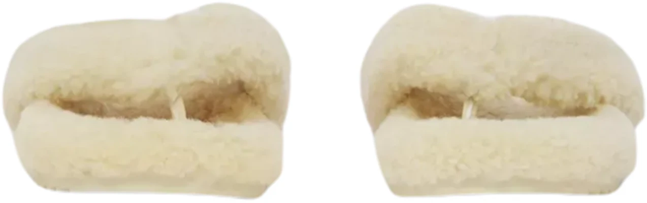 (Women) Burberry Logo Detail Shearling Slippers 'Vanilla' 80525841 Shop (Women) Burberry Logo Detail Shearling Slippers 'Vanilla' 80525841