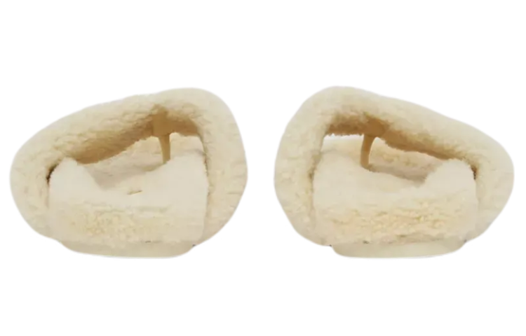 Purchase (Women) Burberry Logo Detail Shearling Slippers 'Vanilla' 80525841